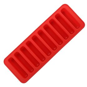 Finger Biscuit Ice Cube Mold 10 Consecutive Rectangular Chocolate Bars Cake Baking Ice Cube Tool (Color: Red)