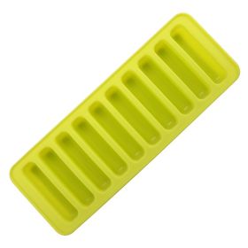 Finger Biscuit Ice Cube Mold 10 Consecutive Rectangular Chocolate Bars Cake Baking Ice Cube Tool (Color: green)