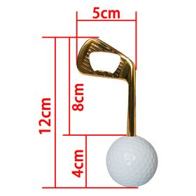 Creative Golf Ball Bottle Opener Corkscrew Wine Beer Jar Opener Kitchen Gadgets for Family Kitchen Tool Supplies (Ships From: China, Color: Gold)