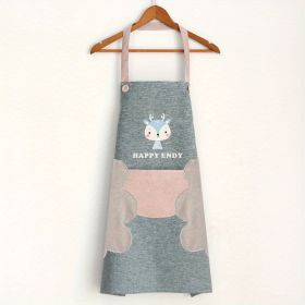 1pc Cute Cartoon Apron; Waterproof And Oil-proof Apron; Hand Wipeable Sleeveless Kitchen Cooking Apron; Cooking And Baking Supplies; Kitchen Tools (Color: grey)