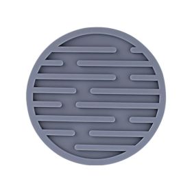 1pc Silicone Mat Heat Resistant Cup Mat Coasters Round Non-slip Table Placemat Tools (Color: Gray)